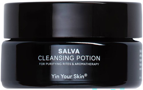 Musta purkki, jossa Salva Puhdistusjuoma ihon puhdistukseen ja aromaterapiaan.