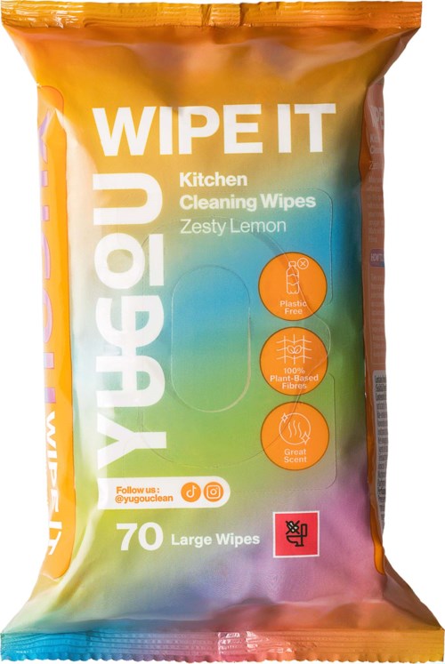 YUGOU WIPE IT Kitchen Cleaning Wipes Zesty Lemon 70 st