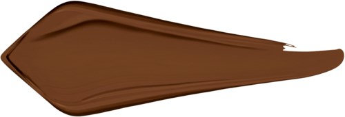 Ein Klecks braune Creme mit spitzer Spitze und glatter Oberfläche.
