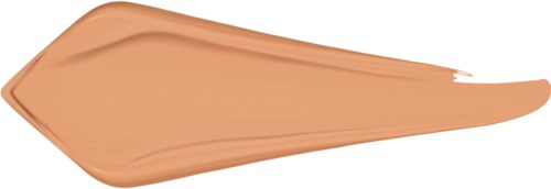 Ein brauner flüssiger Make-up- oder Foundationsstrich mit Pinselstrichen.