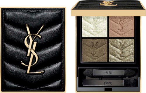 Yves Saint Laurent Lidschattenpalette mit vier Farben und Spiegel, in einem schwarzen und goldenen Etui.