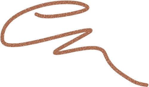 En brun, kritliknande linje bildar en lös, abstrakt spiralform på en vit bakgrund.