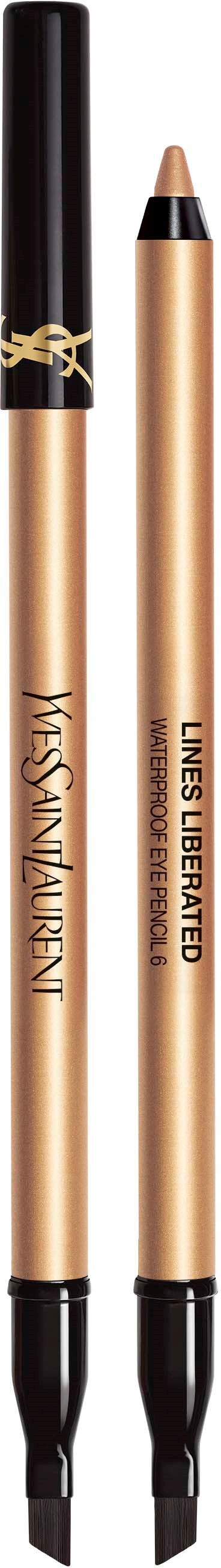 Två dubbeländade makeup-penna, en med lock, märkt YSL, avsedd för ögon- eller ansiktsrubbar.