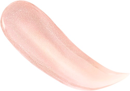 En mjuk rosa ögonskugga med skimmer, formad som en böjd penseldrag.