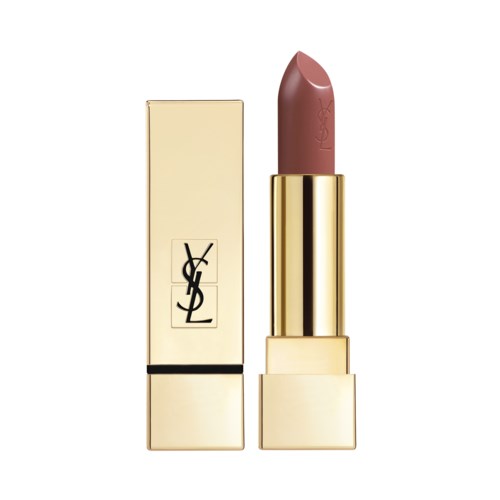 Ett YSL-läppstift med guldförpackning och en mjuk rosa nyans.