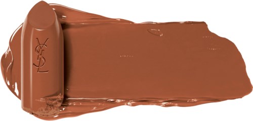 En chokladröd läppstifts-illustration med ett brett svep av samma färg.