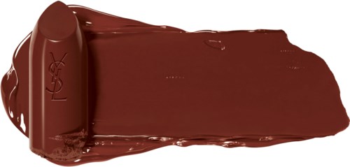 Svart av ett glansigt, brunt läppstift, med märket L'Oréal synligt på sidan.