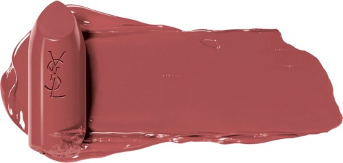 Ein Lippenstift mit rosa-braunem Farbton, gleichmäßig ausgebreitet.