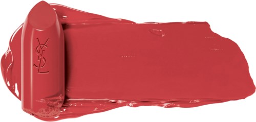 Ein roter Lippenstift mit breiter Lippenfarbe.