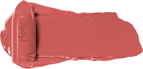 Ein Lippenstift mit geschmolzenem und verteiltem Lippenstift, zeigt Farbe und Textur.