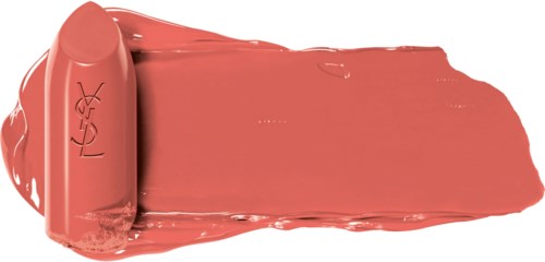Ett läppstift i rosa färg, delvis vridet ut, visar en smet av rosa läppstift.