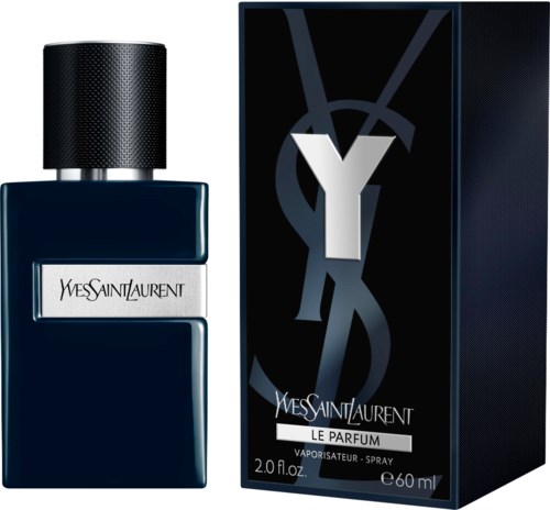 Een fles Yves Saint Laurent YSL-parfum naast de doos met merklogo en productinformatie.